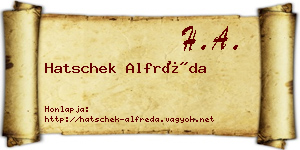 Hatschek Alfréda névjegykártya